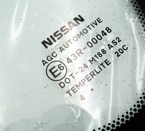 NISSAN NOTE II 2014 SZYBA KAROSERYJNA PRAWY TYŁ