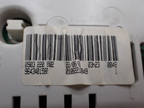 PEUGEOT 206 LICZNIK ZEGARY OBROTOMIERZ 2 WTYCZKI 9643401580 TYLKO 82361KM