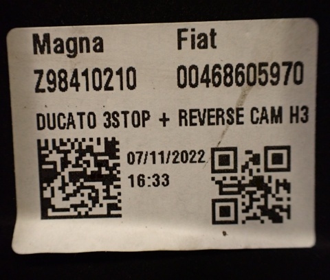 BOXER III DUCATO III JUMPER III PROACE MOVANO trzecia lampa STOP kamera cofania - OE EU 00468605970 Z98410210