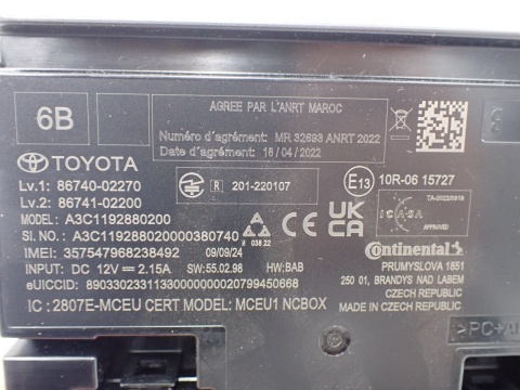 TOYOTA COROLLA E21 XII SUZUKI SWACE MODUŁ NAWIGACJI 8674002270 JAK NOWY EU