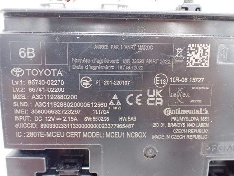 TOYOTA YARIS CROSS MODUŁ STEROWNIK 8674002270 8674102200 - JAK NOWY OE EU